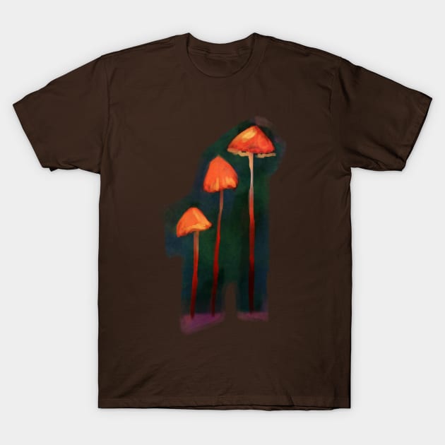 Painted Mushroom - Orange T-Shirt by Raebees